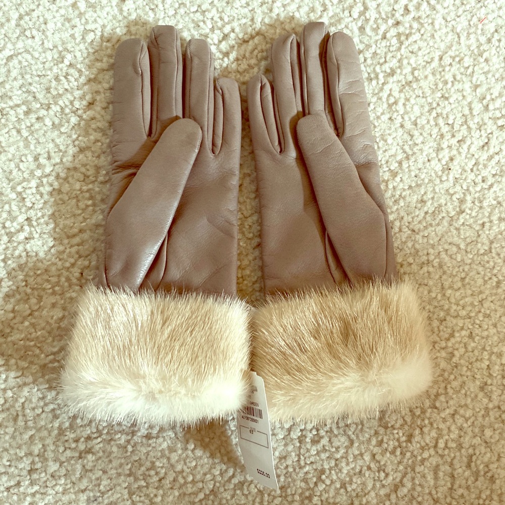 Neiman Marcus Mink Leather Gloves